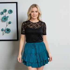 Teal Ruffled Women's Skirt